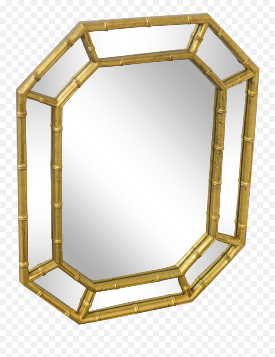 Faux Bamboo Vintage Gold Frame Wall Mirror Chairish - Gold Mirror Gold Bamboo Frame Png,Vintage Gold Frame Png