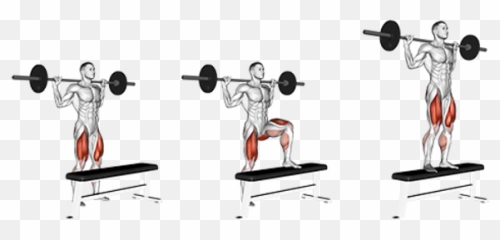 Kicking Workouts - Barbell Box Step Ups png