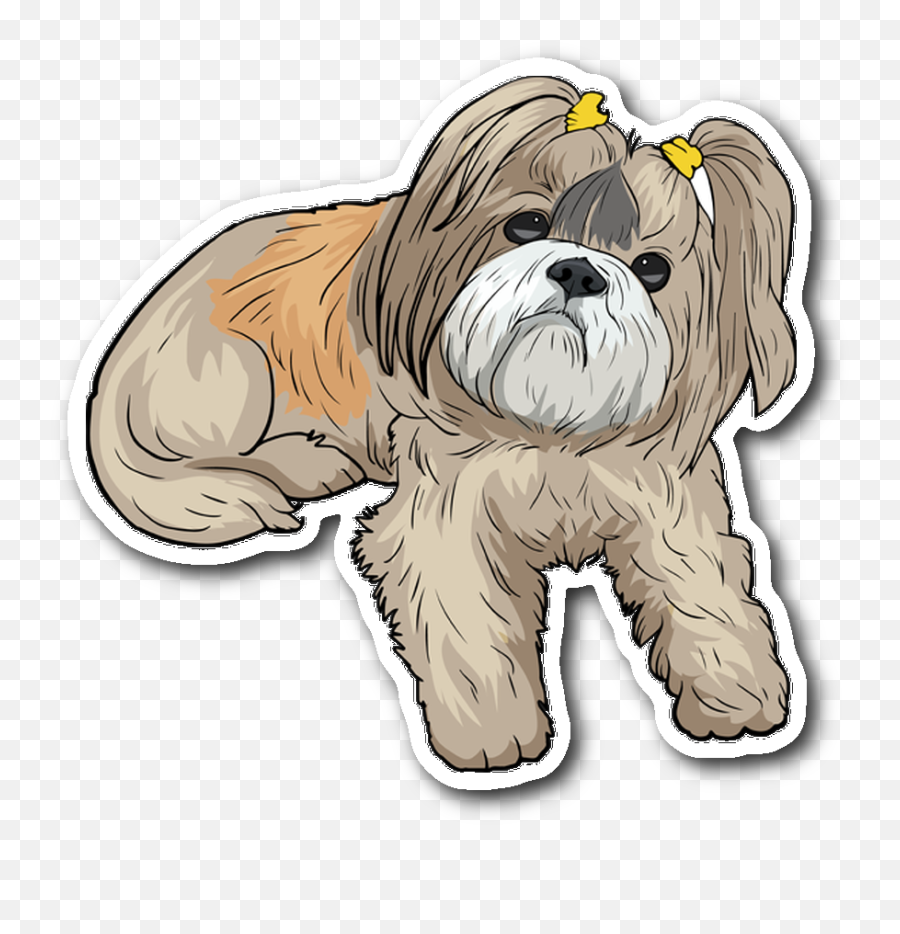 Shih Tzu Dog Sticker For Car Bumper - Vulnerable Native Breeds Png,Shih Tzu Icon