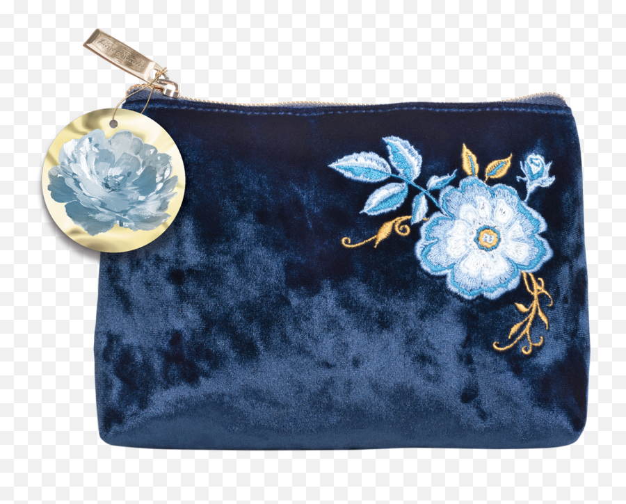 Indigo Hues Embroidered Velvet Bag - Pouch Png,Ted Baker Bow Icon Tote