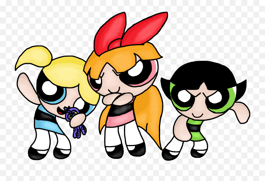 Download Hd Powerpuff Girls Clipart Power Up - Drawings Of High Resolution Powerpuff Girls Black Background Png,Powerpuff Girl Icon