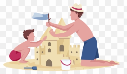 Premium Sandcastle 3d Illustration Download In Png Obj Or - Cartoon Bulid Castle