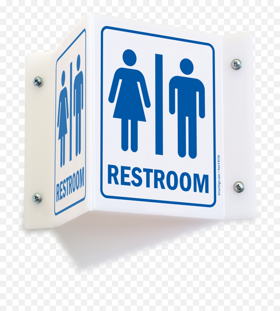 Projecting Unisex Restroom Sign Sku S - 4593 Safe Workplace For Women Png,Bathroom Sign Png