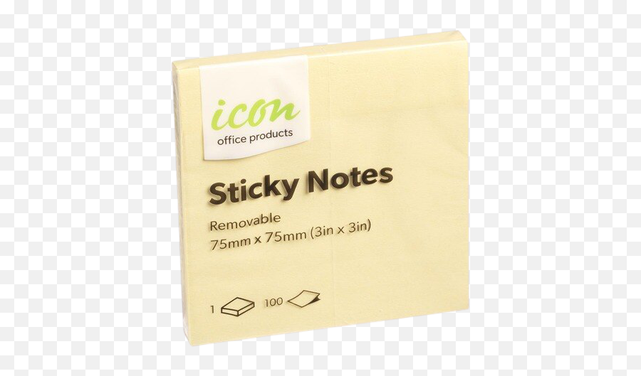 Icon Sticky Notes 75mm X Yellow 12 Pack - Horizontal Png,Sticky Note Icon