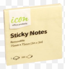 Icon Sticky Notes 75mm X Yellow 12 Pack - Horizontal png