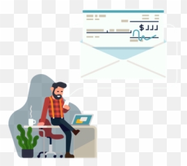 Satisfied Businessman Icon - Download Flat Style Sitting png