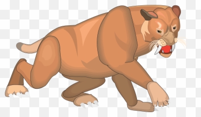 Cat Like Ancient Carnivore With Big Sharp Teeth And Claws - Felidae png