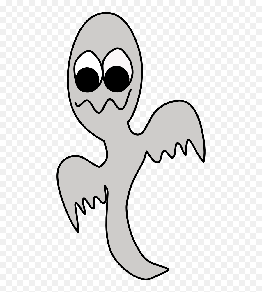 Gray Ghost Clipart - Line Art Png,Ghost Clipart Png