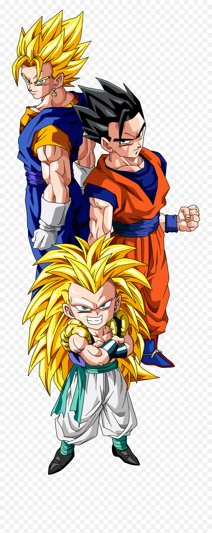 Dragon Ball All Fusion Fan Art - Vegito Gohan Gotenks Png,Gotenks Png