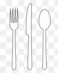 Png Black And White Transpare - Fork Knife Clipart