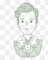 Vintage Man Face Illustration Png - Sketch
