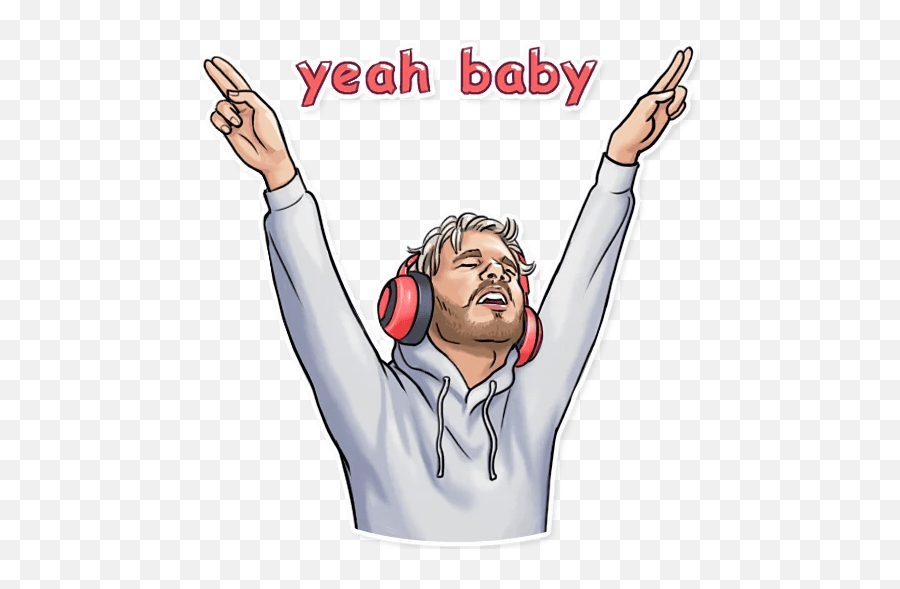 Pewdiepie Yeah Baby - Sticker Mania Pewdiepie Sticker Telegram Png,Pewdiepie Png