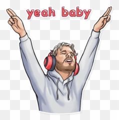 Pewdiepie Yeah Baby - Sticker Mania Pewdiepie Sticker Telegram Png,Pewdiepie Png