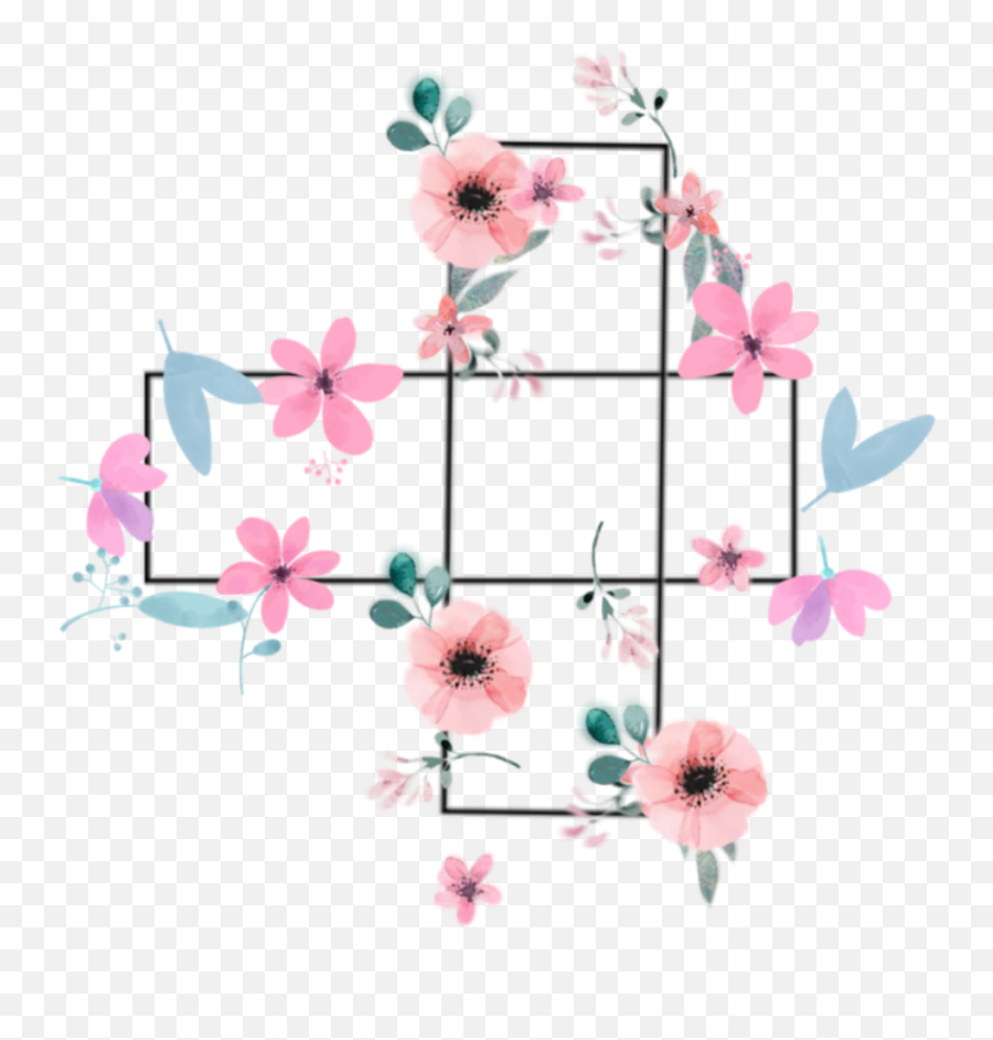 Download Rectangle Flower Lineas Background Overlay - Mountain Garland Png,Flower Overlay Png