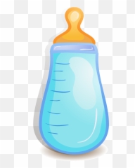 Cartoon Baby Bottle Vector Png Download - Blue Baby Cartoon Bottles,Baby Bottle Png