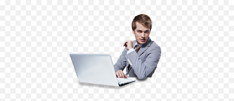 People Using Computer Png Transparent - Guy On Computer Png,Pc Png