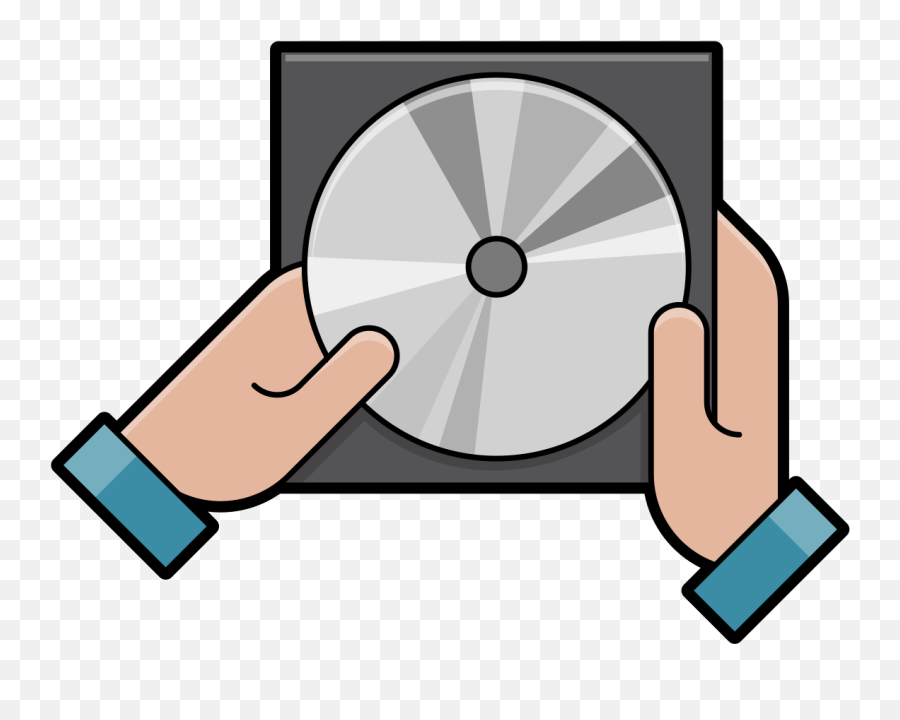 Filecartoon Compact Disc Being Taken Off Its Containersvg - Compact Disc Cartoon Png,Compact Disc Png