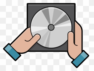 Filecartoon Compact Disc Being Taken Off Its Containersvg - Compact Disc Cartoon Png,Compact Disc Png