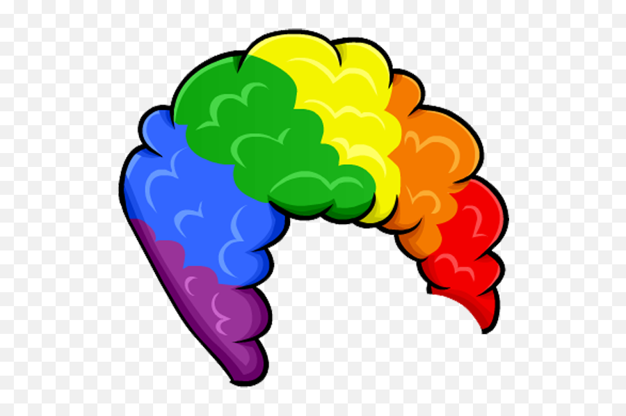 Rainbo Clown Wig Cutouts - Transparent Background Clown Wig Transparent Png,Transparent Wig