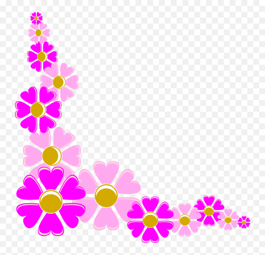 Flower Frame Png - Clipartsco Flower Corner Design Colour,Floral Frame Png