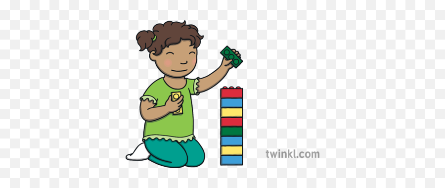 Toddler Girl Playing Child Development Offspring Bricks - Child Playing With Bricks Clipart Png,Building Blocks Png