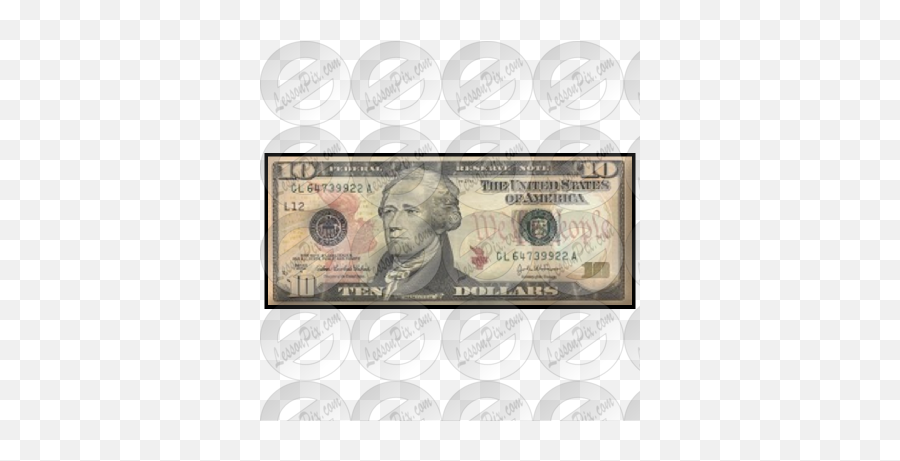 Ten Dollars Picture For Classroom Therapy Use - Great Ten 10 Dollar Bill President Png,Dollars Png
