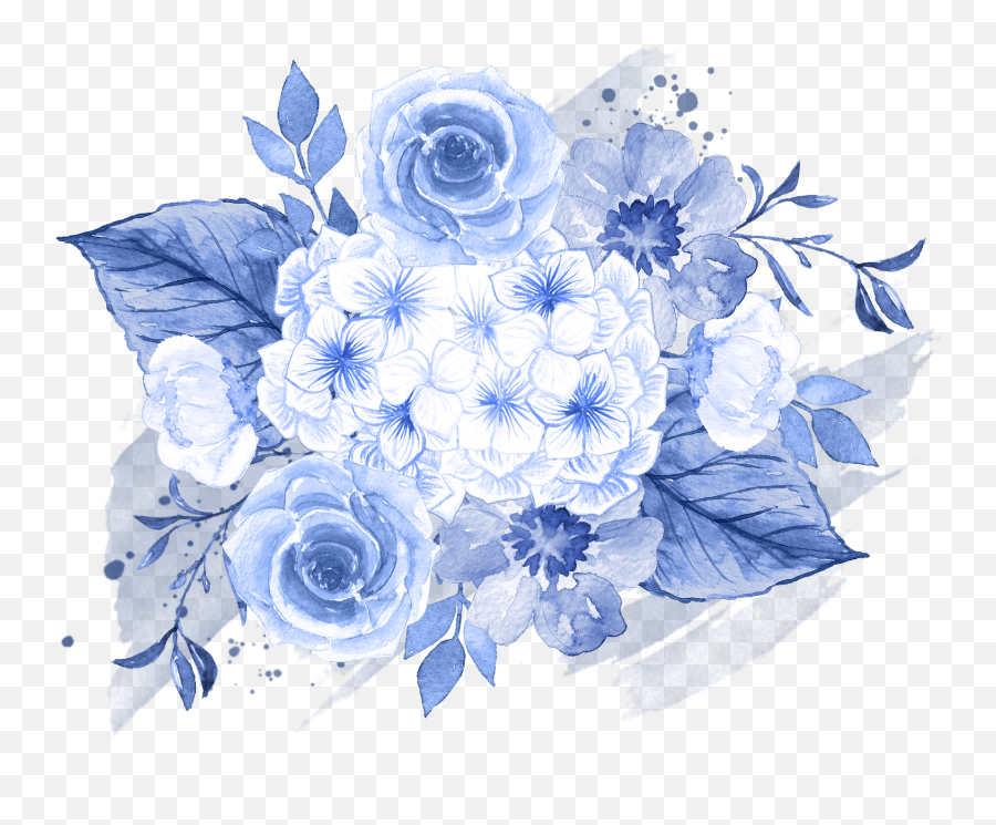 Library Of Blue Flower Bouquet Image Black And White Stock - Blue Flower Vector Png,Blue Flowers Png