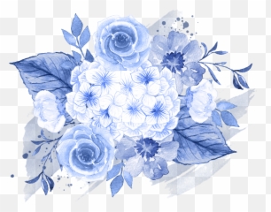 Library Of Blue Flower Bouquet Image Black And White Stock - Blue Flower Vector Png
