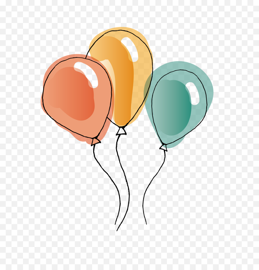 Download Hd Balloon Watercolor Painting Clip Art - Cute Balloons Transparent Background Png,Balloons Transparent