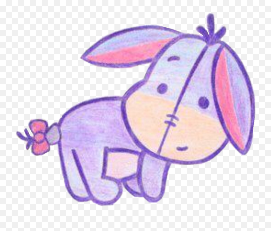 Download Hd Eeyore Sticker - Pooh Bear Cute Drawings Cute Drawings Of Eeyore Png,Eeyore Transparent
