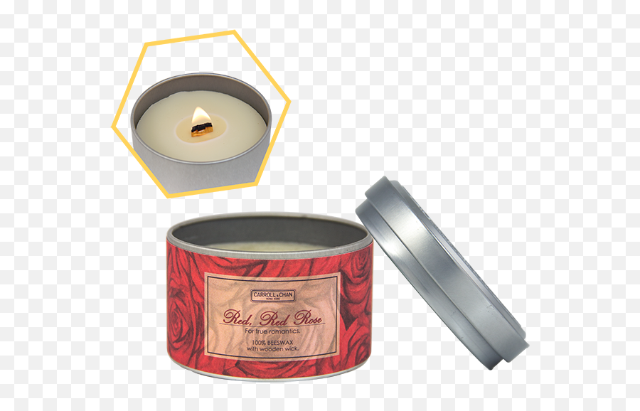 Red Rose Tin Candle - Label Png,Red Rose Transparent