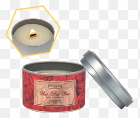 Red Rose Tin Candle - Label Png,Red Rose Transparent