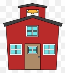 Closed Hinged Door Clipart Png - Red School