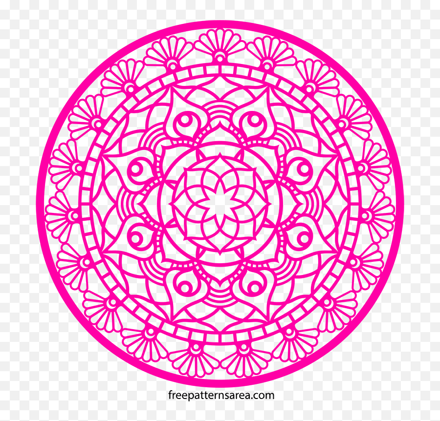 Printable Circle Mandala Silhouette Vector Design - Circle Mandala Pattern Png,Circle Design Png