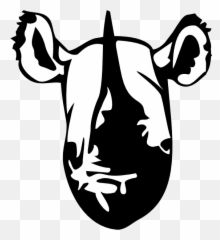 Rhino Png Black And White Transparent - Drawing