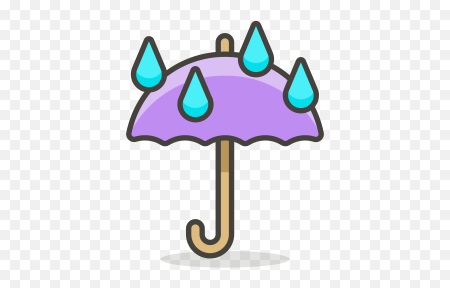 Umbrella With Rain Drops Free Icon - Umbrella Emoji Png,Rain Emoji Png