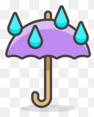 Umbrella With Rain Drops Free Icon - Emoji png