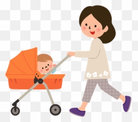 Mother Is Pushing Baby Stroller Clipart Free Download - Stroller Walk Clipart Png,Stroller Png