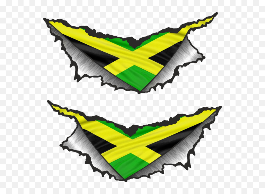 Us 117 33 Offthree Ratels Ftc 1129 Large Pair Triangular Ripped Torn Metal Jamaica Jamaican County Flag Vinyl Car Sticker Motorcycle Decalcar - Sticker Png,Jamaican Flag Png