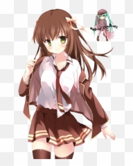 Download Anime Girl With Brown Hair Png Svg Free Library