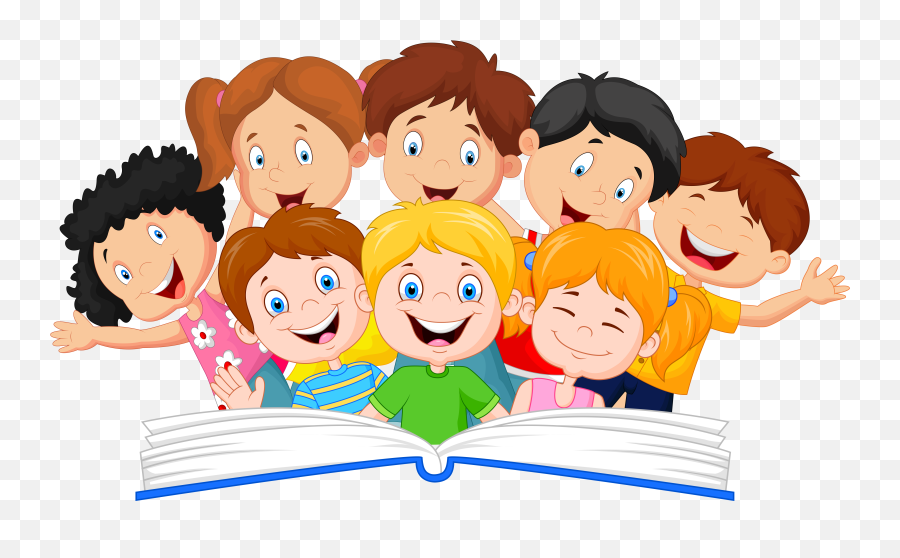 Children Reading Clipart - Kids Reading Books Clipart Png,Children Png