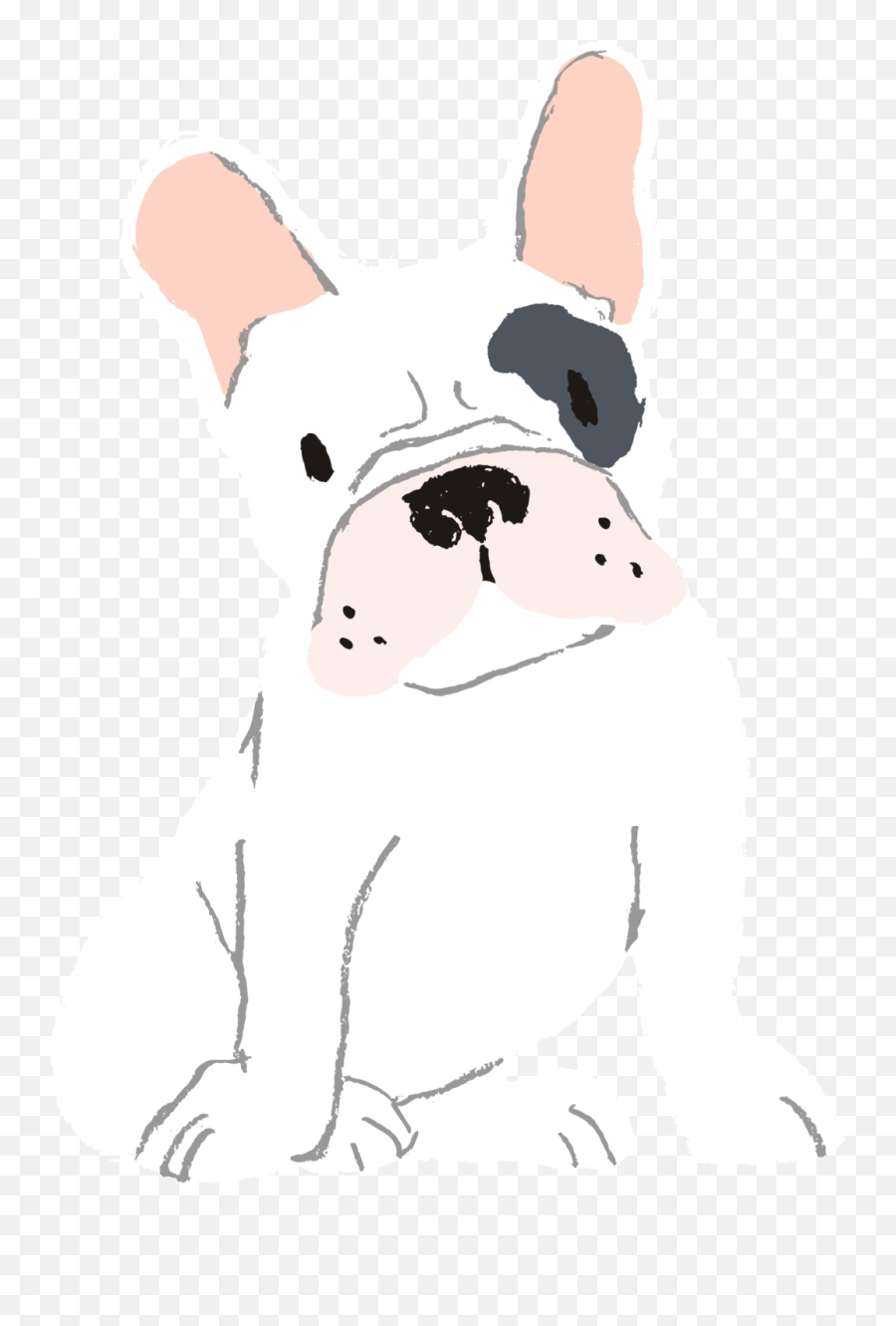 Download Hand - Painted Cartoon Dog Dog Material Bullet Drawing Of French Bulldog Png,Cartoon Bullet Png
