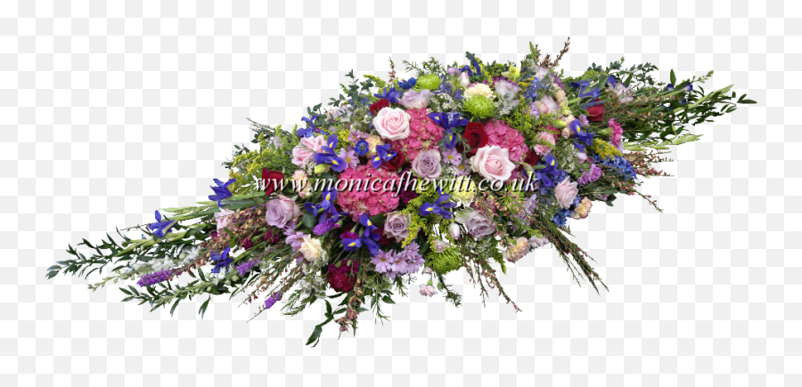 Colourful Casket Arrangement - Funeral Casket Flowers Png Bouquet,Funeral Png