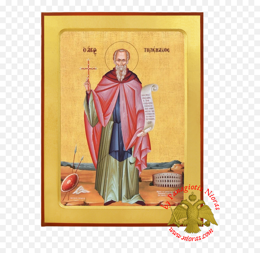 Saint Telemachus Byzantine Wooden Icon Png Apostle