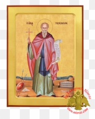Saint Telemachus Byzantine Wooden Icon Png