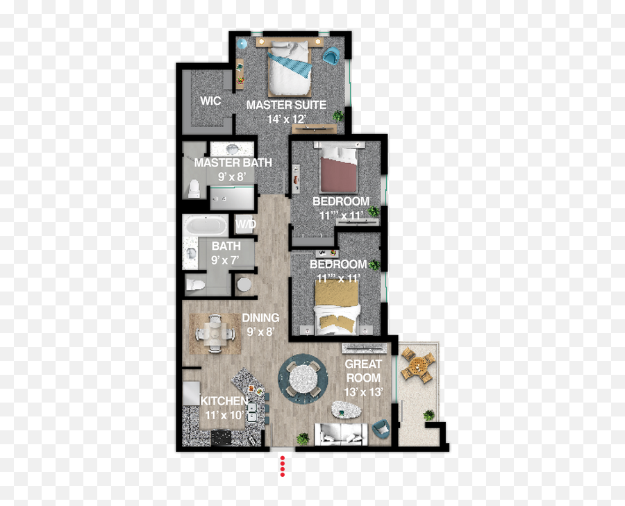 Crew Two Bedroom Apartment Icon One Daytona - Vertical Png,Floorplan Icon