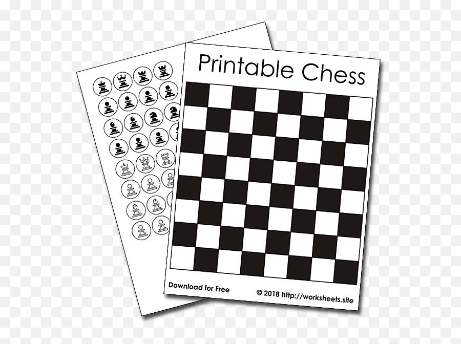 Free Printable Chess Board With Pieces - Chess Board Paper To Print Png,Chess Pieces Png