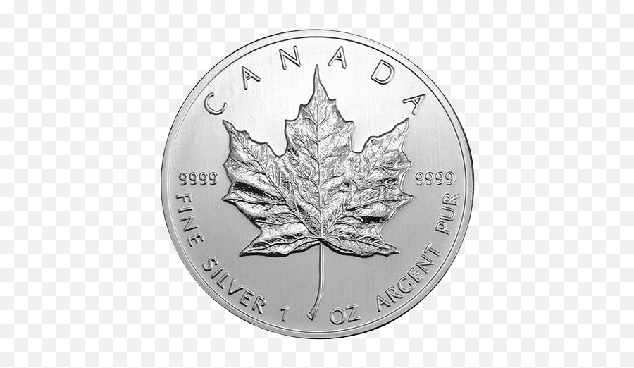 Canadian Silver Maple Leaf Coin - Canadian Maple Leaf Coin Png,Canada Maple Leaf Png