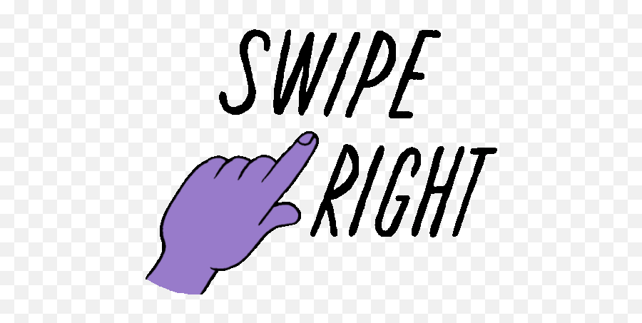 Purple Hand With Caption Swipe Right Sticker - Peachieand Language Png,Swipe Right Icon