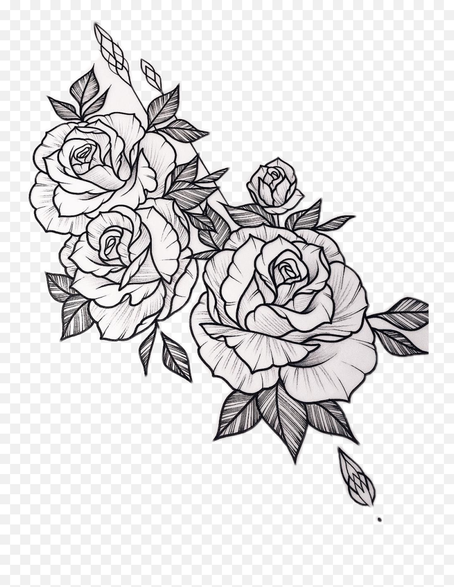Outline Rose Sleeve Tattoo Stencil Goimages U
